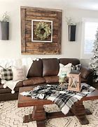 Image result for Farmhouse Living Room with Leather Sofa