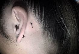 Image result for Cross Tatto Behind Ur Ear