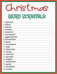 Image result for Xmas Word Scramble