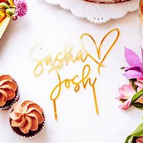 Image result for Name Wedding Cake Topper Gold