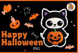 Image result for Hallowen Cat Pumpkin