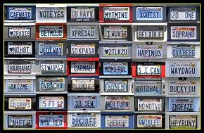 Image result for Personalized License Plate Names