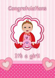 Image result for Free Printable New Baby Girl Card