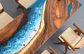 Image result for Resin Solid Wood Table