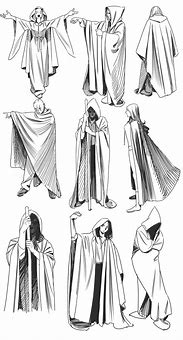 Image result for Hooded Cloak Drawing Reference