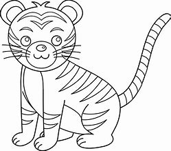 Image result for Cute Tiger Line Art