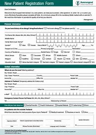 Image result for Hospital Patient Registration Form