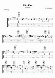 Image result for I See Fire Guitar Fingerstyle Tabs