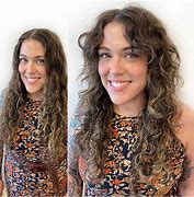 Image result for Curly Hair Curtain Bangs Before After