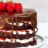 Image result for Chocolate Cake with Fresh Strawberries