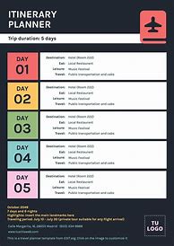 Image result for Cute Itinerary Template