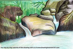 Image result for Drawing a Waterfall