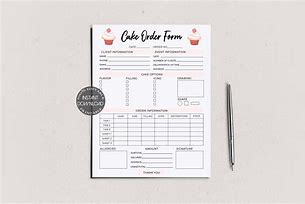 Image result for Cake Order Form Free Print