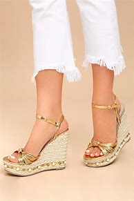 Image result for Gold Espadrille Wedges