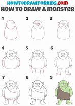 Image result for Easy Cartoon Monster Drawing