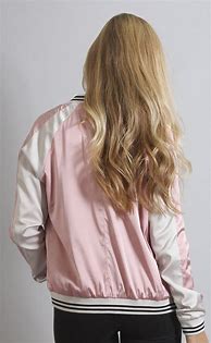 Image result for Pink Satin Bomber Jacket