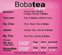 Image result for Boba Milk Tea Menu