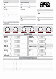 Image result for Star Wars Character Sheet