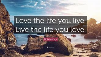 Image result for Love the Life You Live Quote