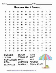 Image result for Summer Word Search Printable 2nd Grade