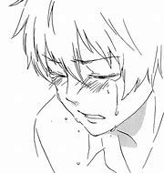 Image result for Line Drawings Anime Sad Boy