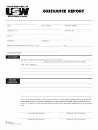 Image result for USW Grievance Form