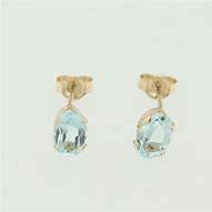 Image result for 14K Yellow Gold Blue Topaz Earrings