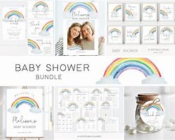 Image result for Rainbow Baby Shower Free Printables