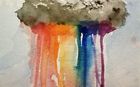 Image result for Rainbow Rain Painting