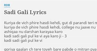 Image result for Sadi Gali Lyrics