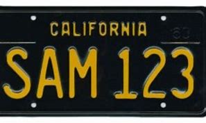 Image result for California Black License Plate