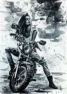 Image result for Biker Girl Painting