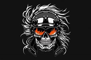 Image result for Biker Skull Art