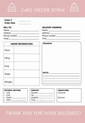 Image result for Free Printable Cake Order Form Template