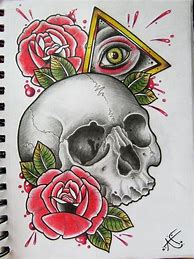 Image result for Sugar Skull Tattoo Flash Art