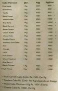 Image result for Menu of Cake Shop