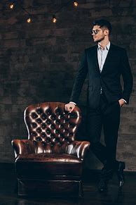 Image result for Lounging Man in Suit in Lawn Chair