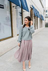 Image result for Wearing Midi Skirt and Sweater