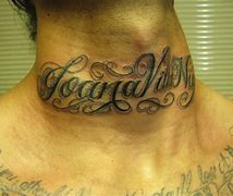 Image result for Name Neck Tattoos for Women