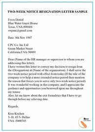 Image result for 4 Weeks Notice Letter