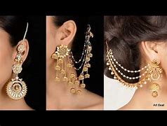 Image result for Gold Ear Chain Design