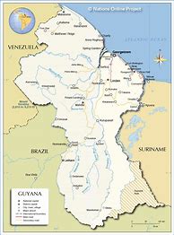 Image result for Guyana Cities Map