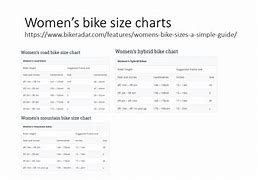 Image result for Woman Bike Size Chart