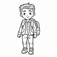 Image result for School Boy Outline