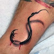 Image result for J Made into Fishing Hook Tattoo