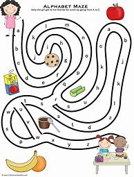 Image result for Preschool Worksheets Alphabet Maze