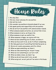 Image result for Family Rules Printable