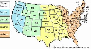 Image result for Pacific Time Zone Map