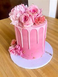 Image result for Birthday Cake with Pink Flowers