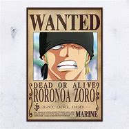 Image result for One Piece Zoro Wanted Poster